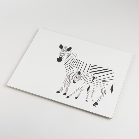 Art Print: Modern Zebra Letterpress Art Print
