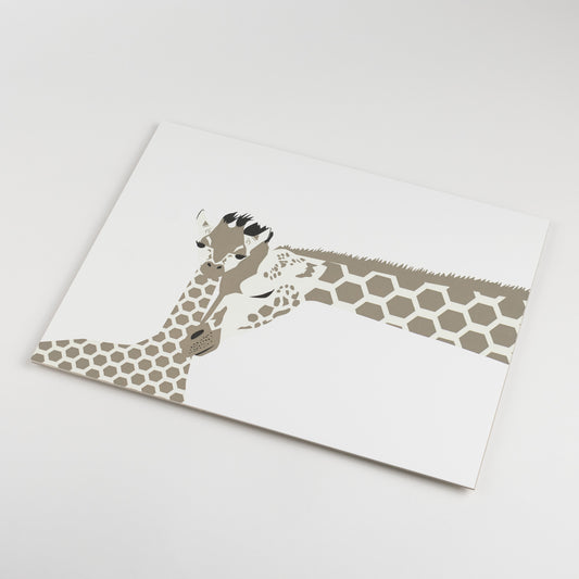 Art Print: Modern Giraffes Letterpress Art Print