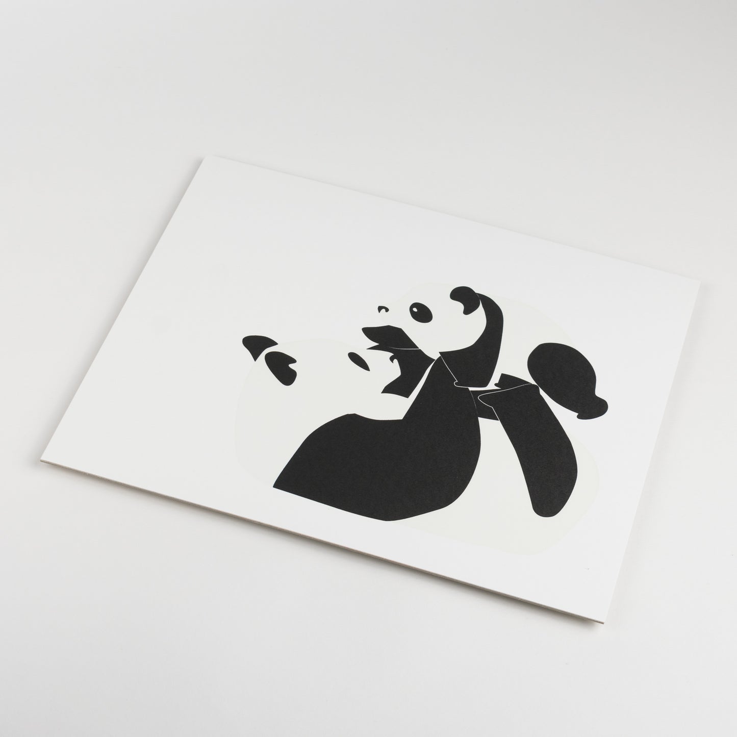 Art Print: Modern Pandas Letterpress Art Print
