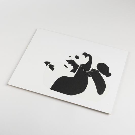 Art Print: Modern Pandas Letterpress Art Print