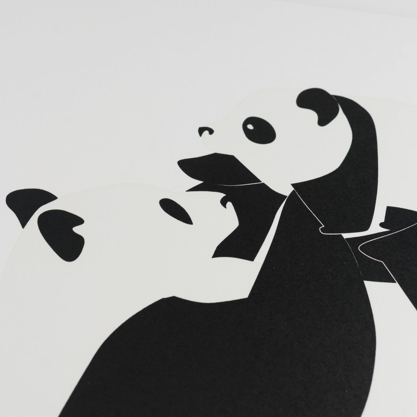 Art Print: Modern Pandas Letterpress Art Print