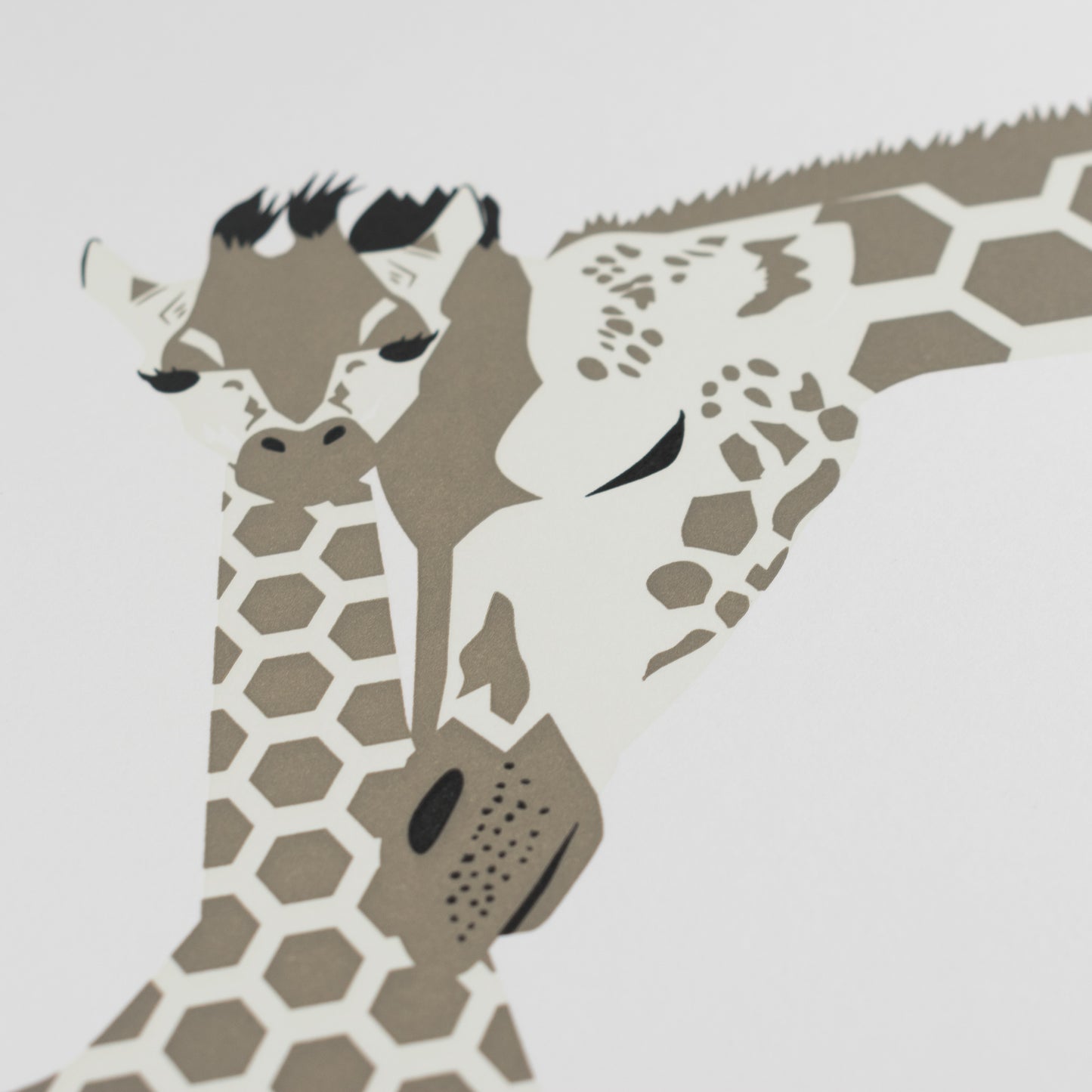 Art Print: Modern Giraffes Letterpress Art Print