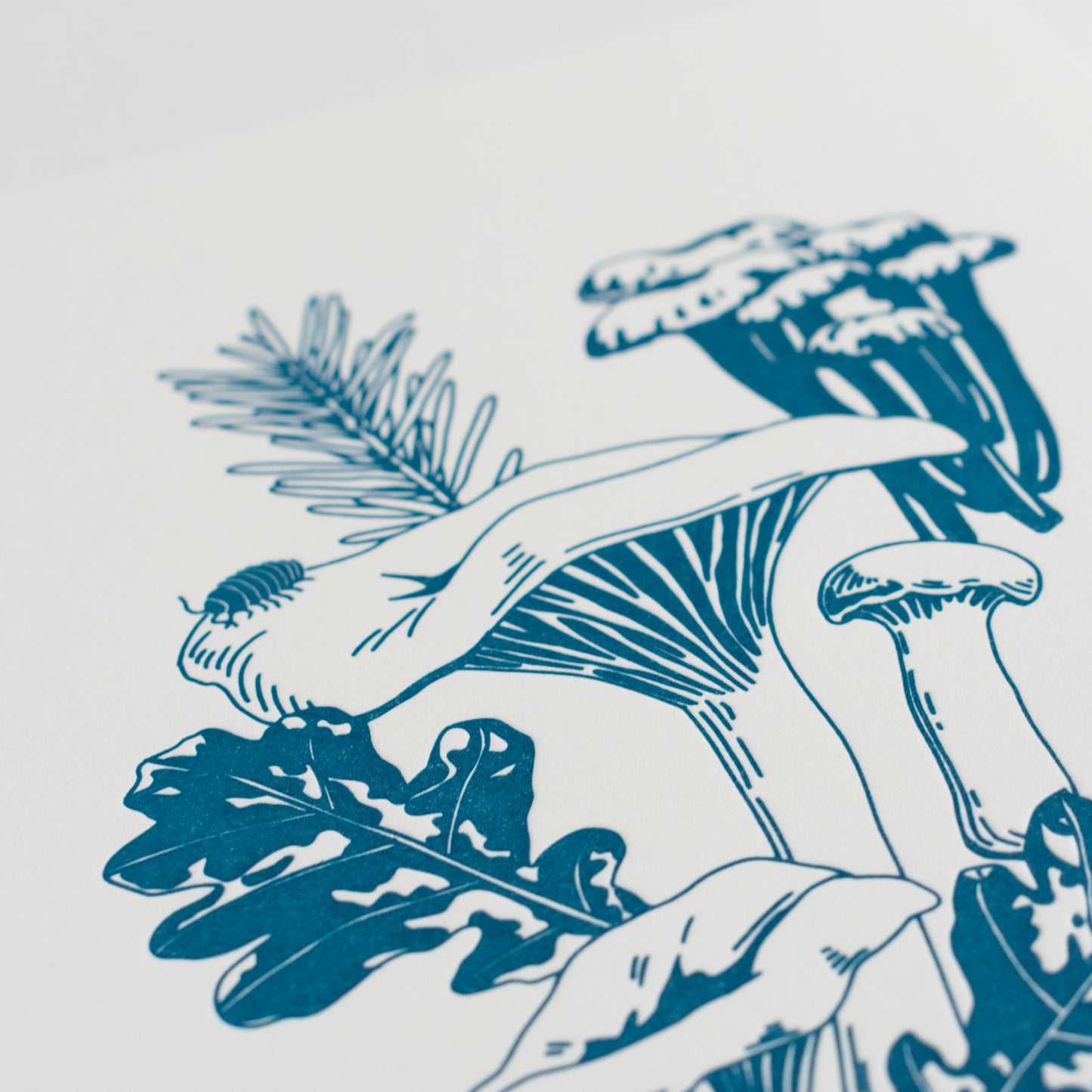 Art Print: Chanterelle Mushrooms Letterpress Art Print