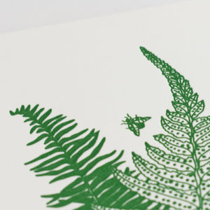 Art Print: Fiddlehead Ferns Letterpress Art Print