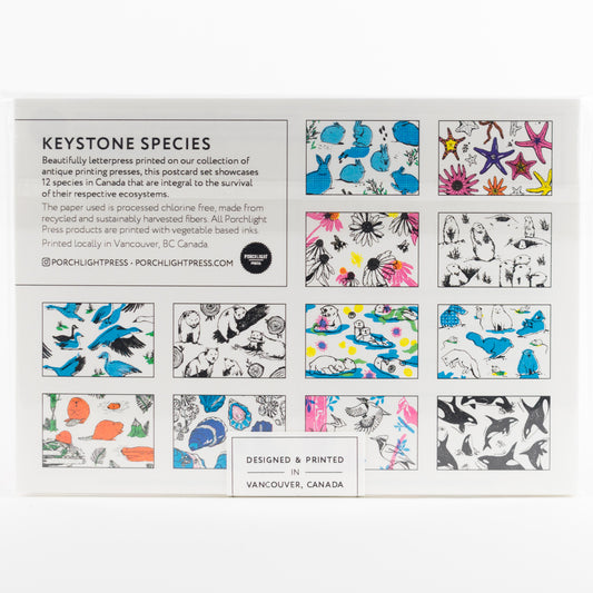 Letterpress Postcard Set - Keystone Species