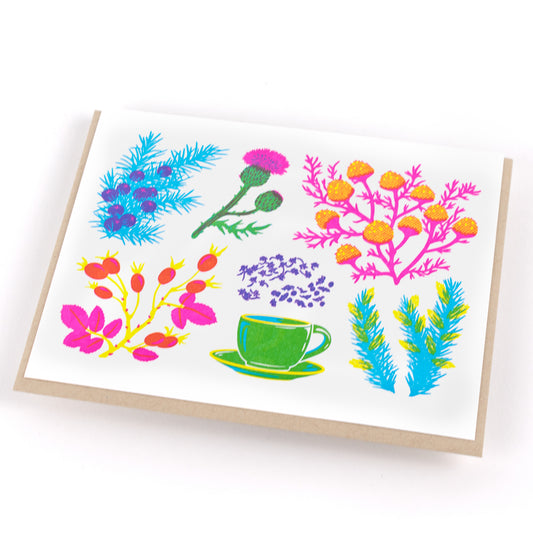 Card: Herbal Tea Greeting Card - Vibrant Life Series