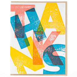 Card: Thanks Wood Type