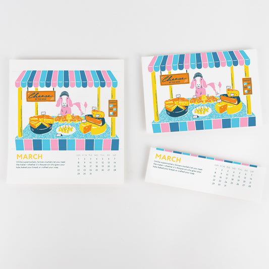 Letterpress Postcard Set - Market Days