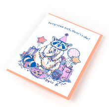 Card: Raccoon Birthday Letterpress Greeting Card