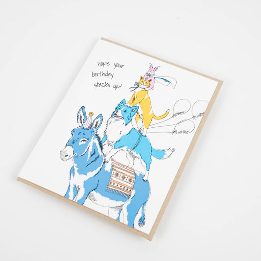 Card: Birthday Animal Stack