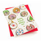Card: Sweet Holiday Wishes Donuts - Letterpress Christmas Card