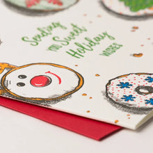 Card: Sweet Holiday Wishes Donuts - Letterpress Christmas Card