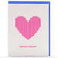 Card: Knit Heart Besties Forever Neon