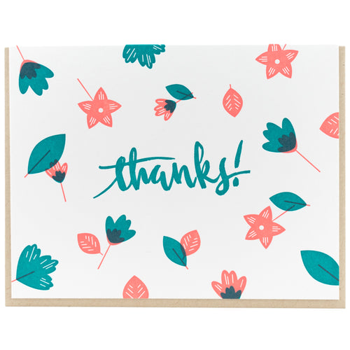 Card: Thanks Calligraphy Floral