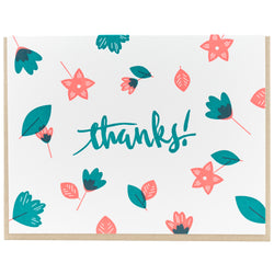 Card: Thanks Calligraphy Floral