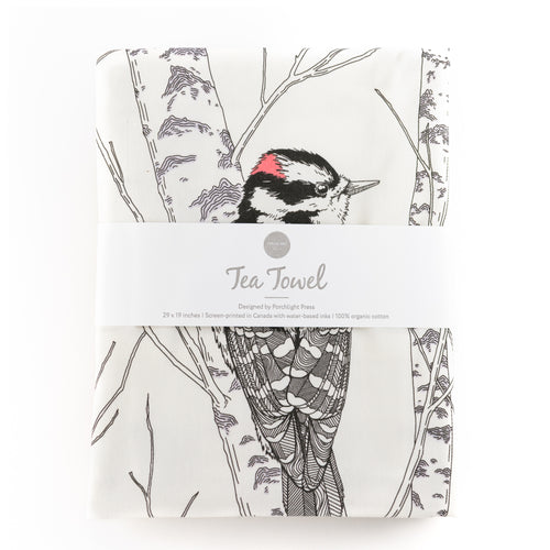 Tea Towel: Down Woodpecker
