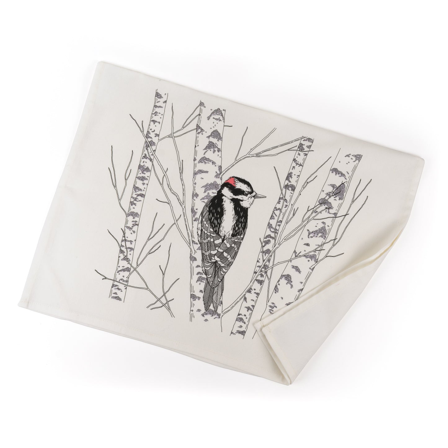 Tea Towel: Down Woodpecker