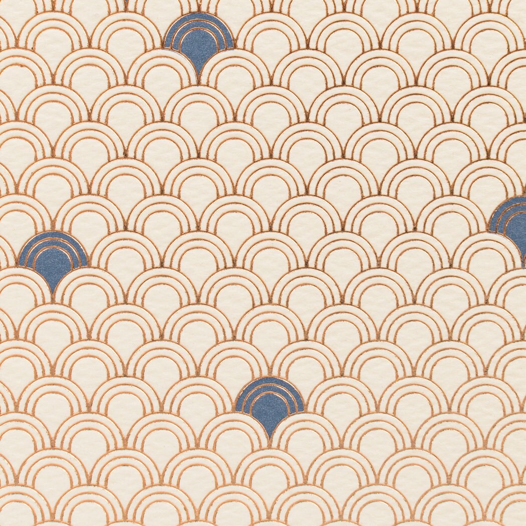 Notebook: Geometric Series II - Seigaiha II Foil Letterpress Large Notebook