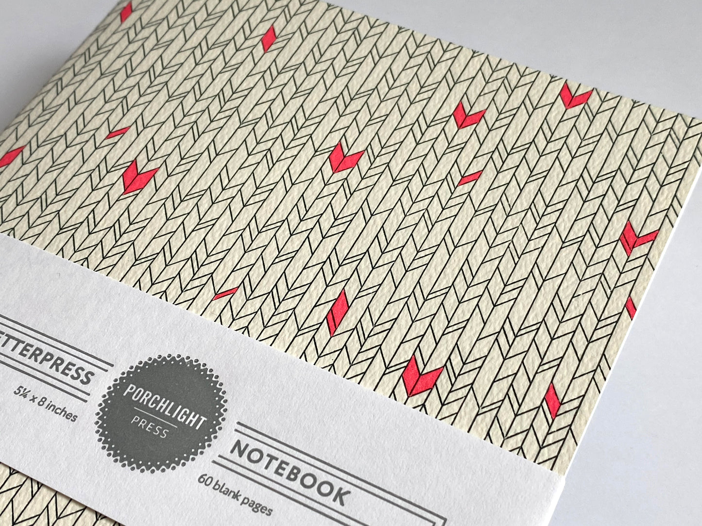 Notebook: Graphic Series - Pink Green Chevron Letterpress Large Notebook