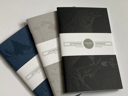 Notebook: Monochromatic Birds - Raven Pocket Notebook