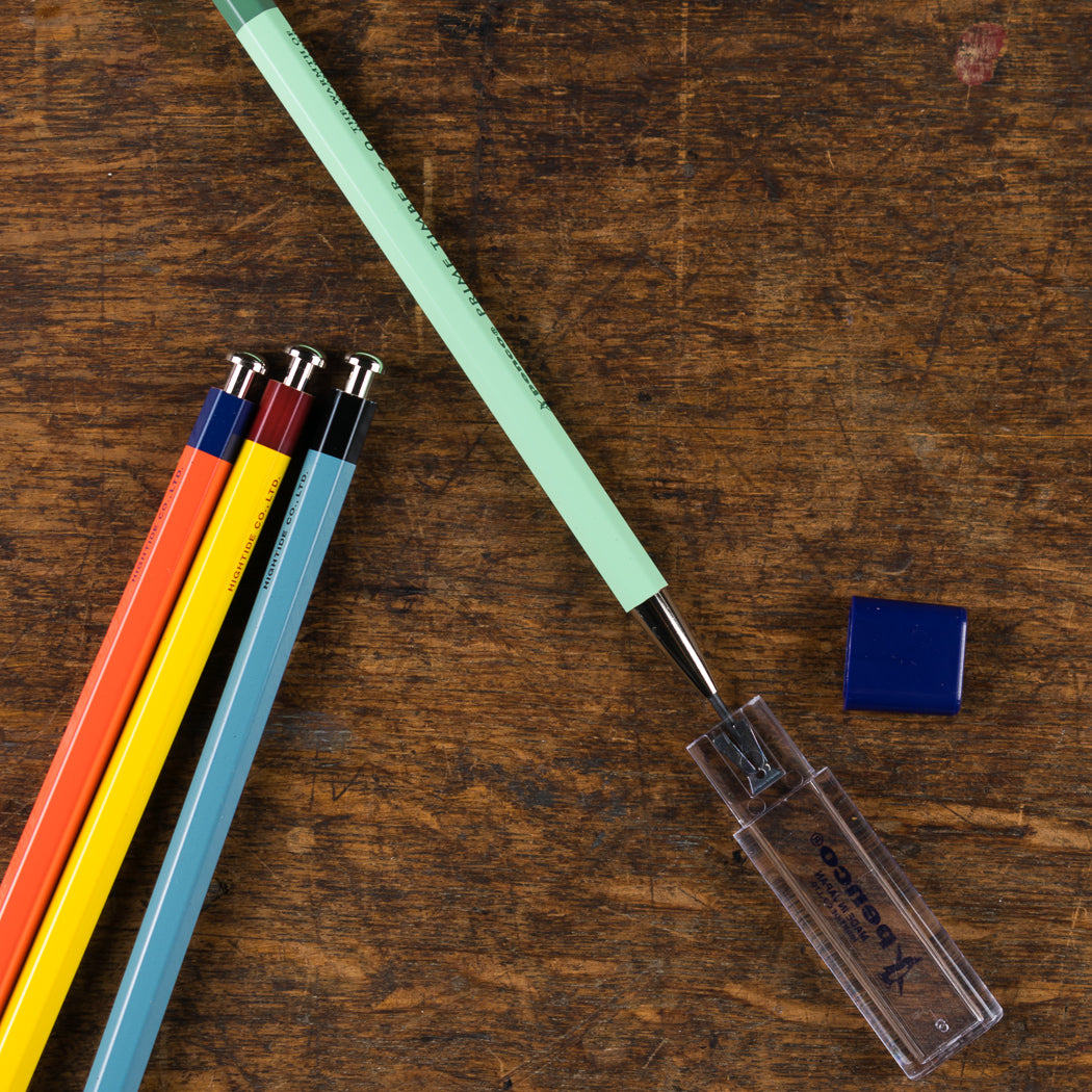Timber mechanical pencil with sharpener