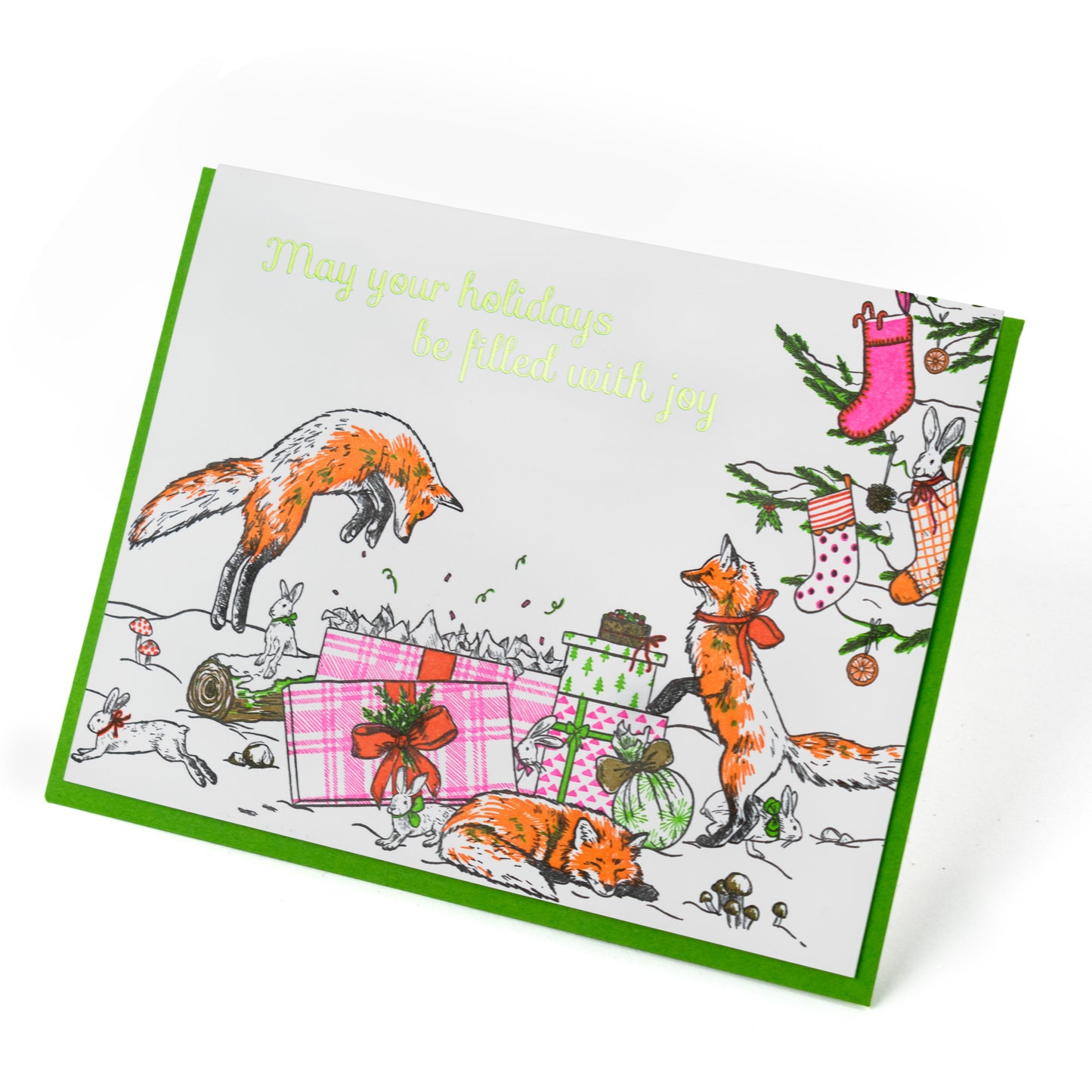 Card: Foxes' Christmas Morning Greeting Card