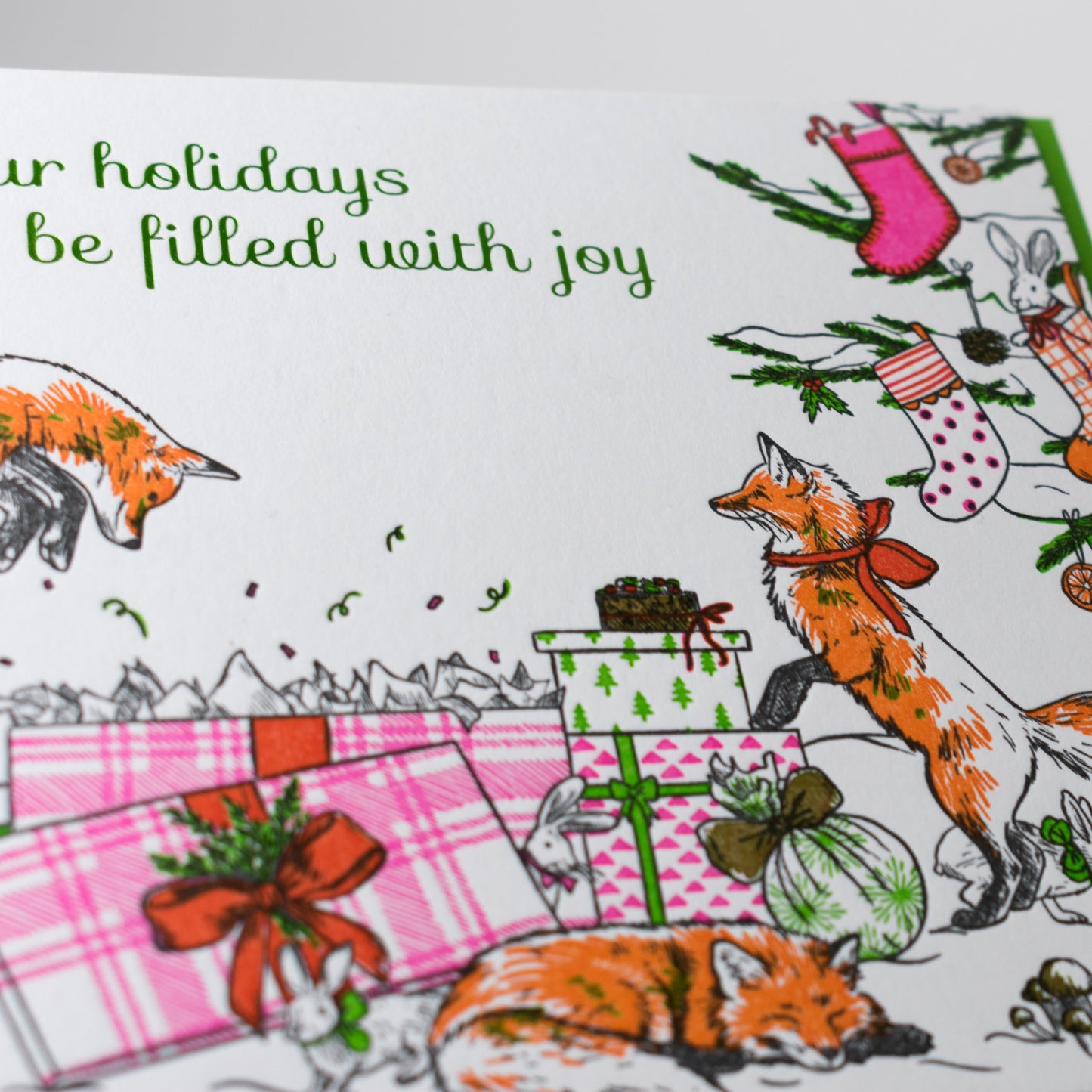 Card: Foxes' Christmas Morning Greeting Card