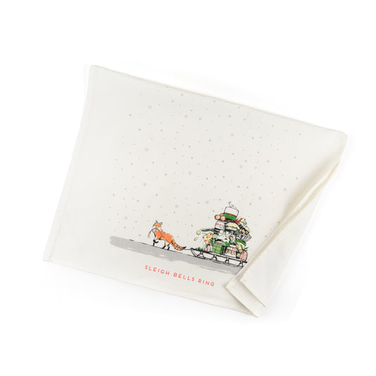 Tea Towel: Merry Little Christmas Fox