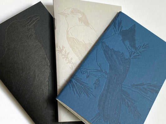 Notebook: Monochromatic Birds - Pocket Notebooks (Set of 3)
