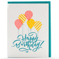 Card: Happy Birthday Calligraphy Balloons