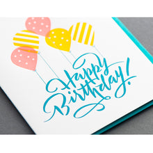 Card: Happy Birthday Calligraphy Balloons