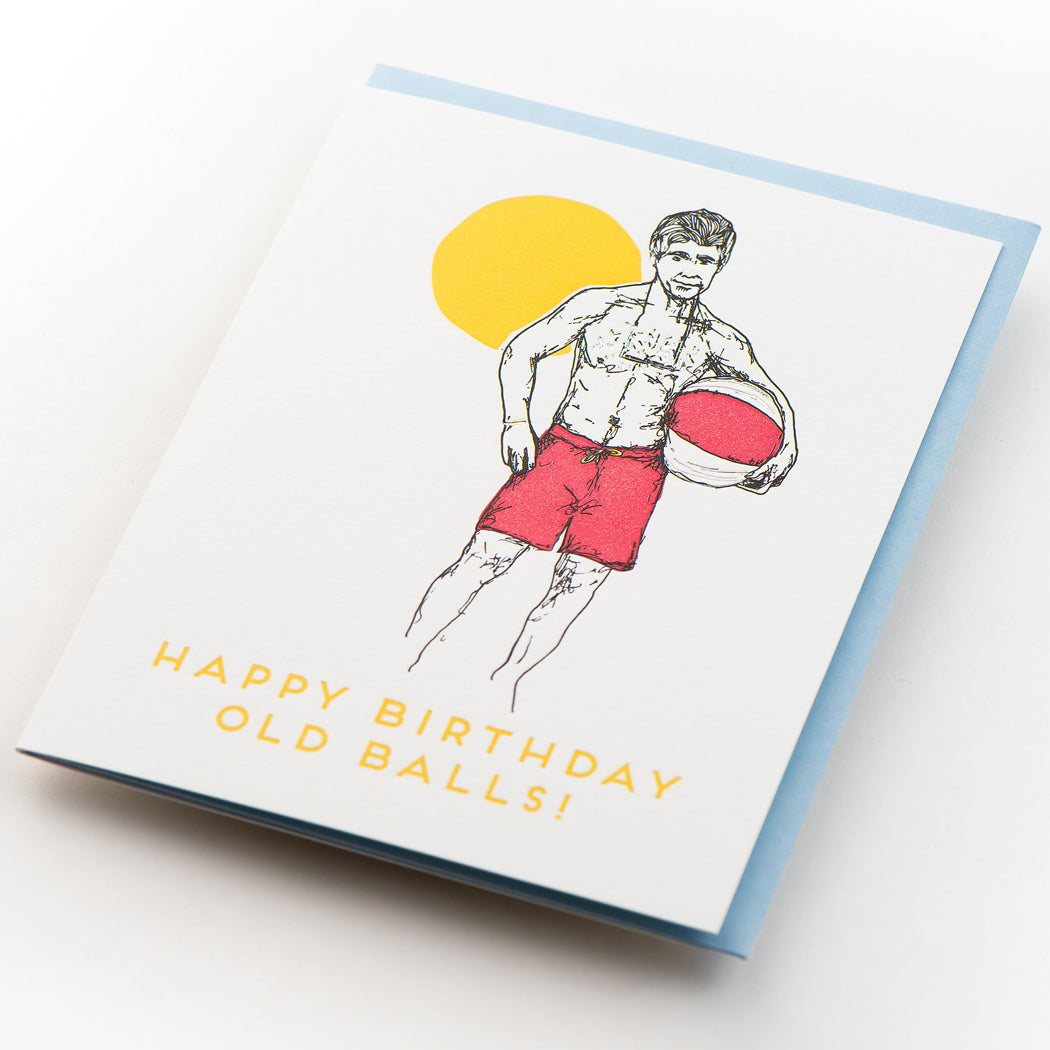 Card: Birthday Old Balls Throwback