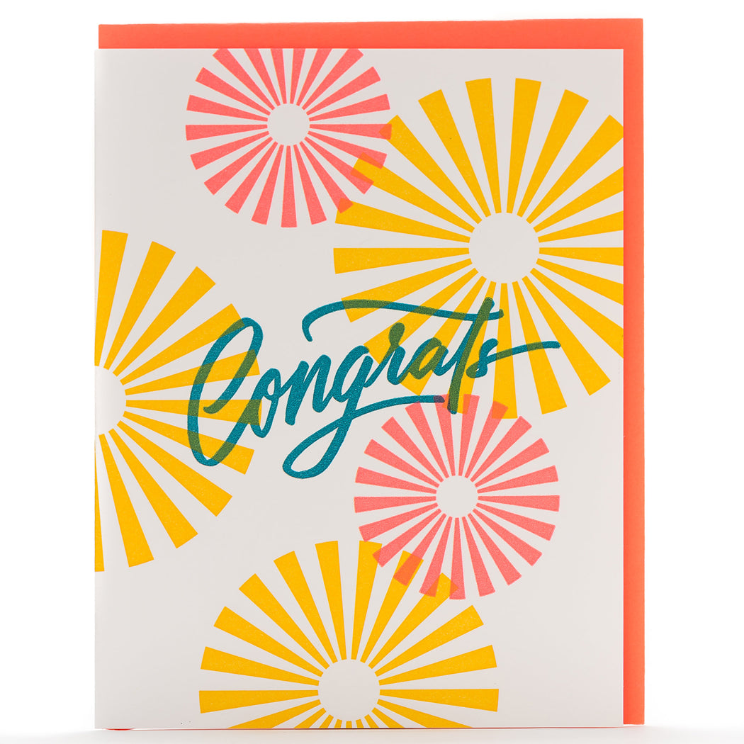 Card: Congrats Calligraphy Bursts