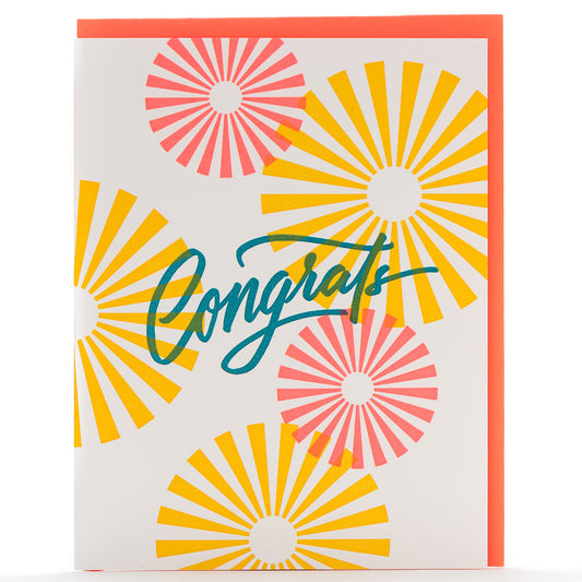 Card: Congrats Calligraphy Bursts
