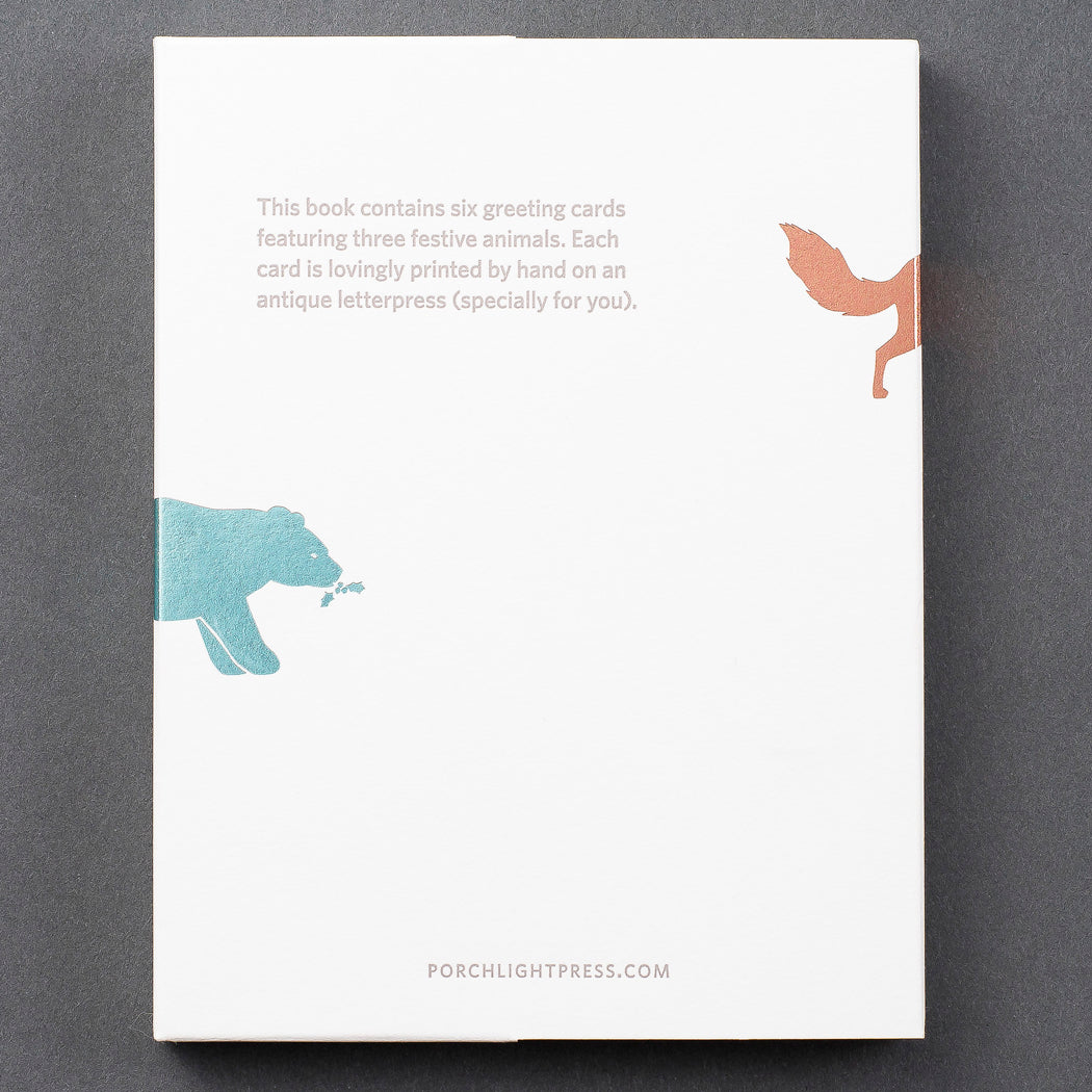 Card Folder Set: Holiday Snow Tracks (2 each of 3 designs)