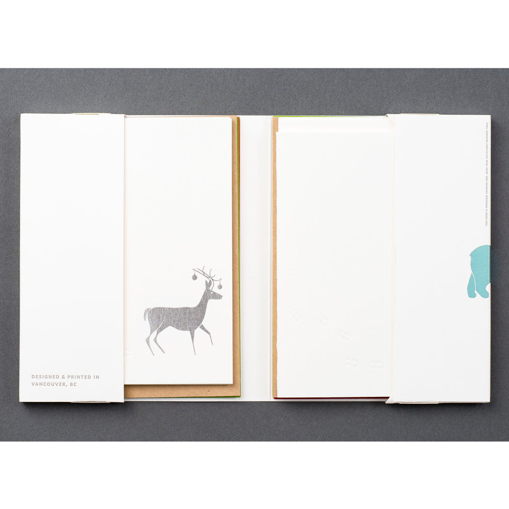 Card Folder Set: Holiday Snow Tracks (2 each of 3 designs)