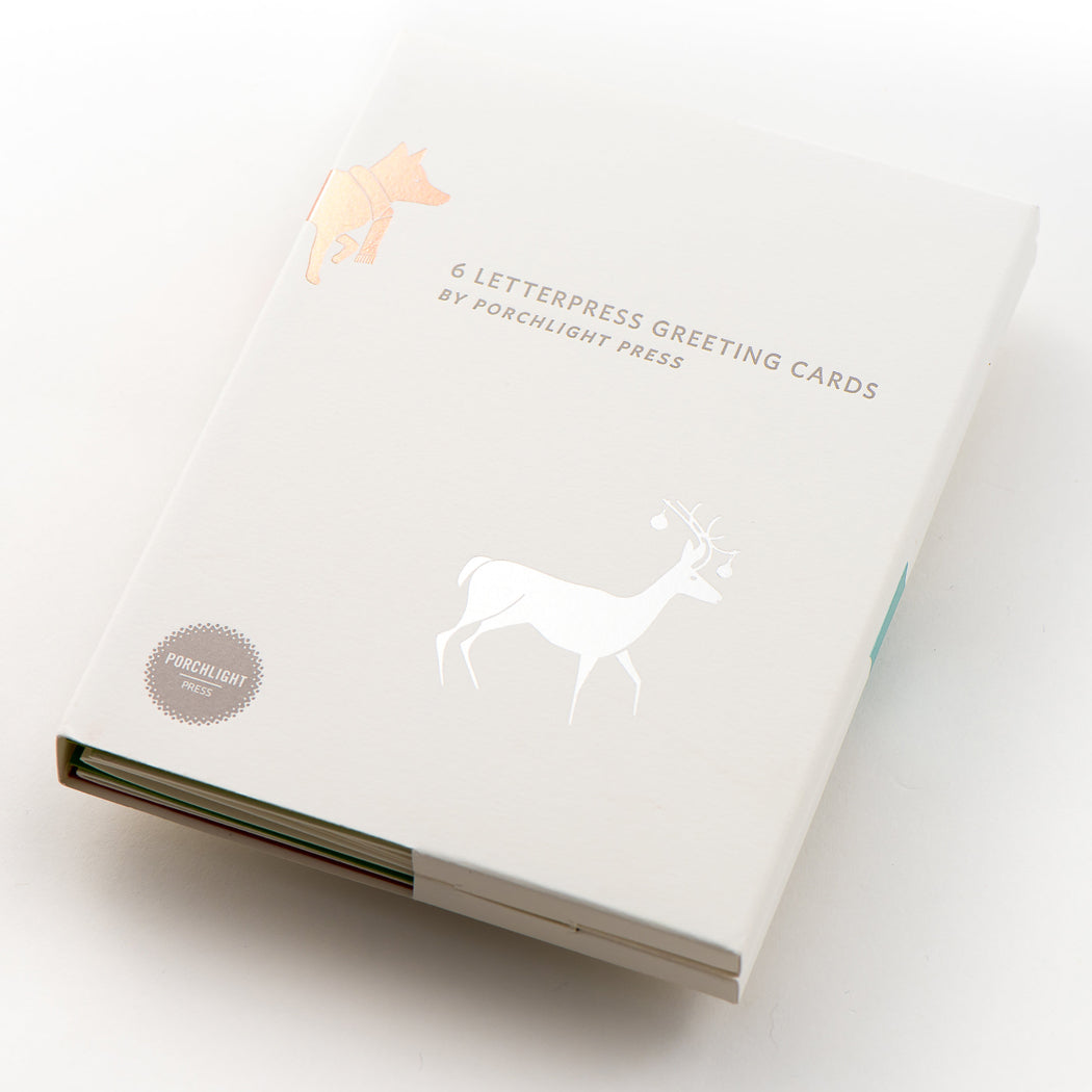 Card Folder Set: Holiday Snow Tracks (2 each of 3 designs)