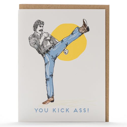 Card: You Kick Ass Throwback Greeting Card