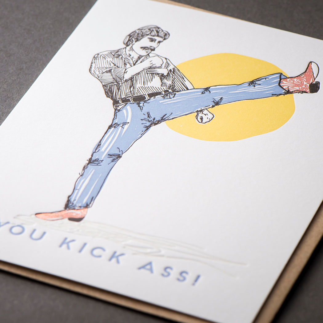 Card: You Kick Ass Throwback Greeting Card