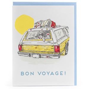 Bon Voyage Station Wagon Throwback Greeting Card