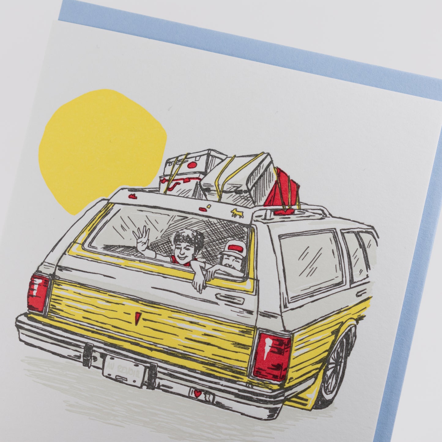 Card: Bon Voyage Station Wagon Throwback Greeting Card