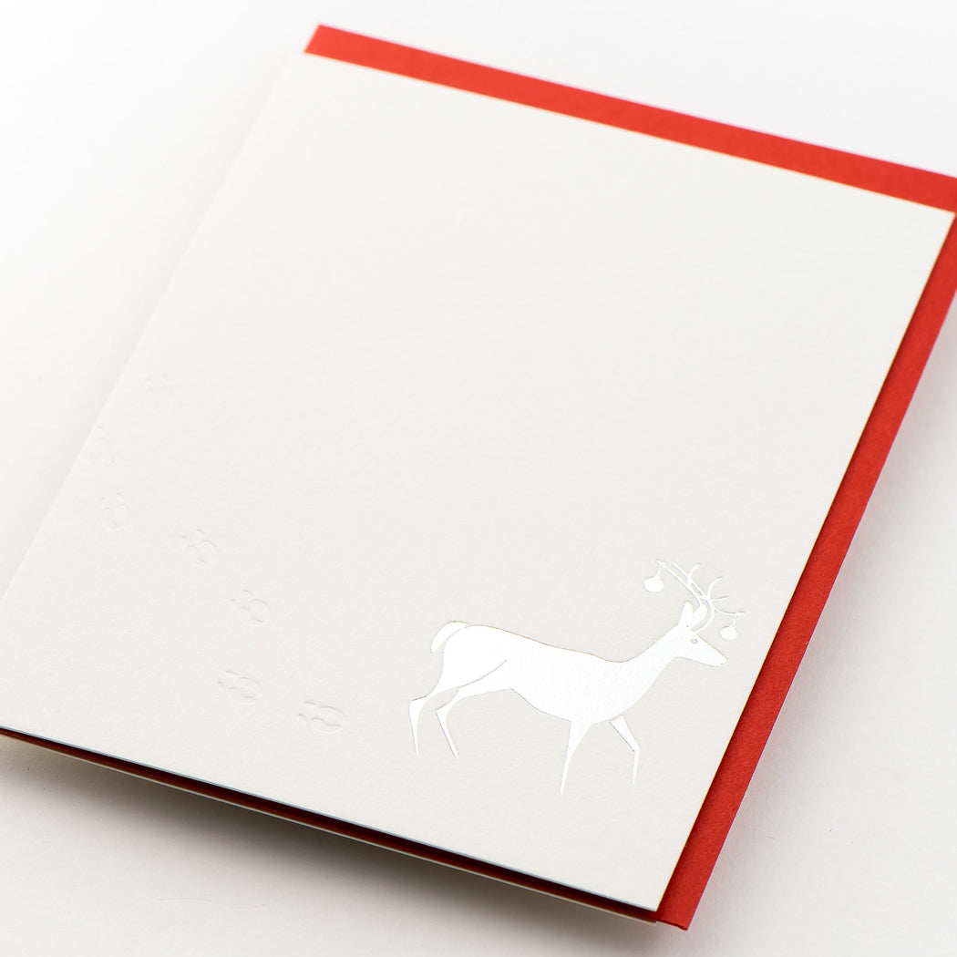 Card: Snow Tracks Deer