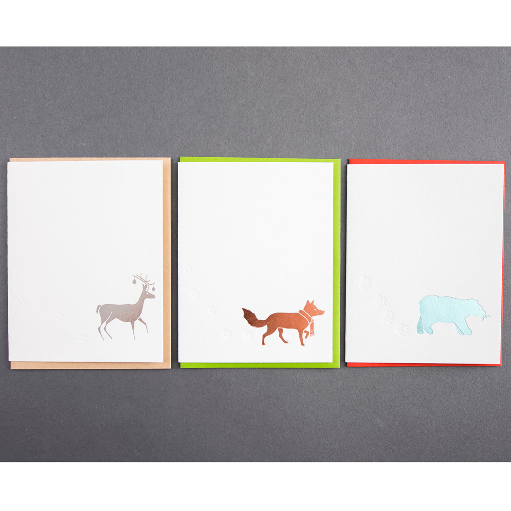 Card: Snow Tracks Fox