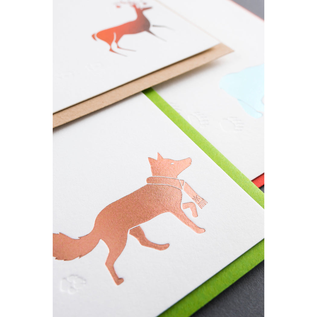 Card: Snow Tracks Fox