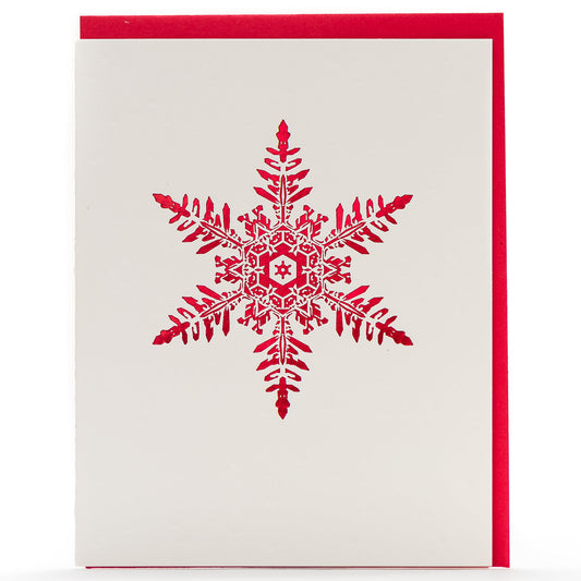 Card: Snowflakes Red