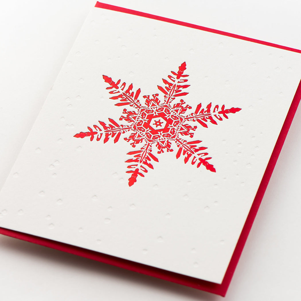 Card: Snowflakes Red