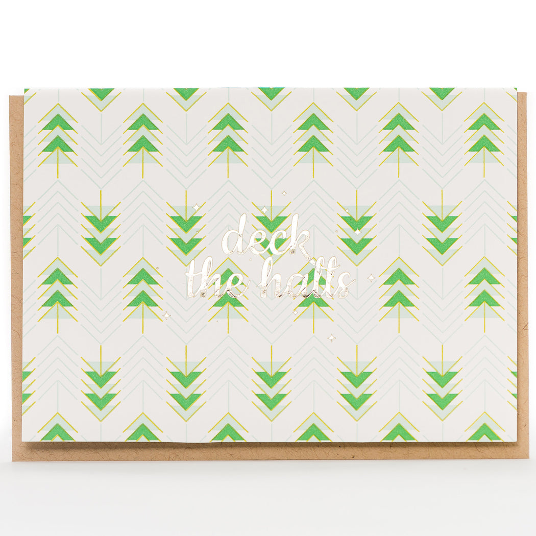 Card: Deck the Halls Retro Holiday Greeting Card