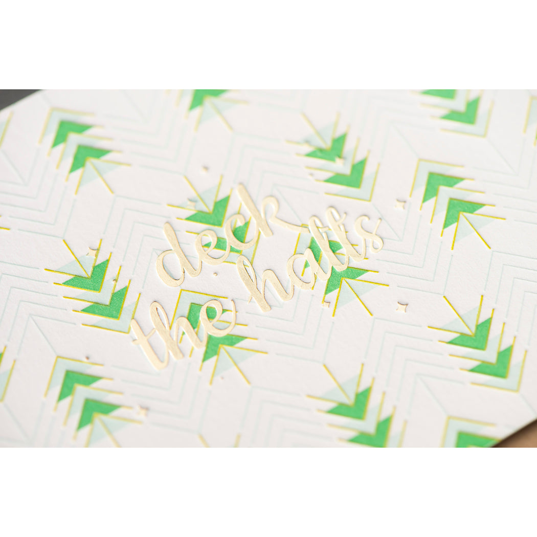Card: Deck the Halls Retro Holiday Greeting Card