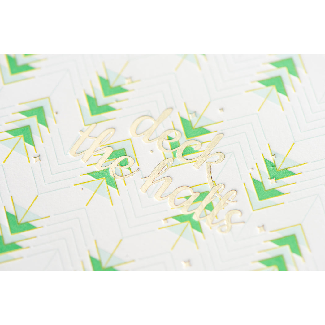 Card: Deck the Halls Retro Holiday Greeting Card