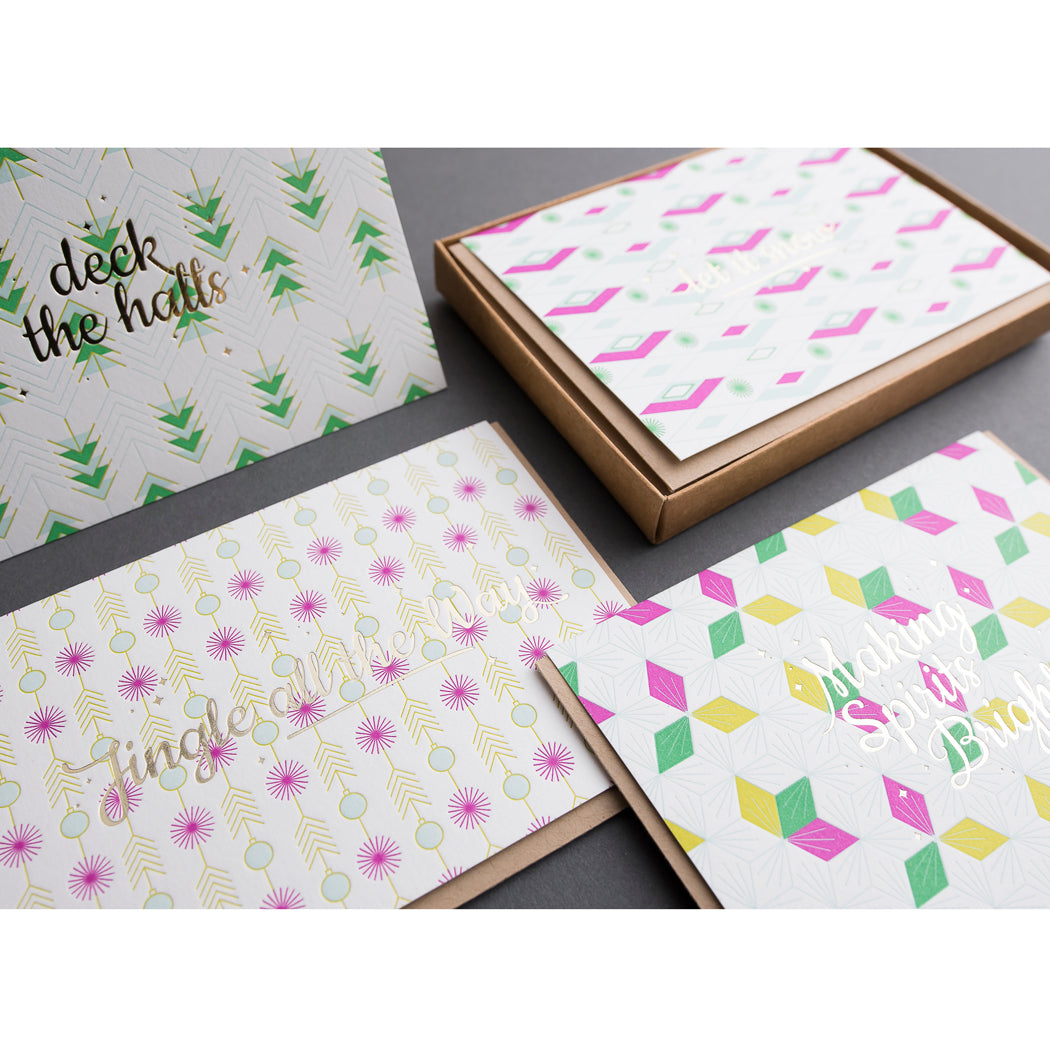 Card: Let it Snow Retro Holiday Greeting Card